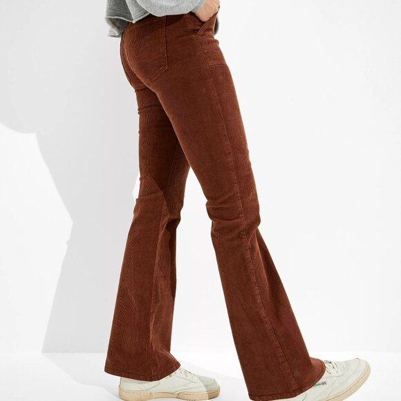 American Eagle pants 4 Super Hi-Rise Flare corduroy hippie boho retro stretch - Picture 16 of 16